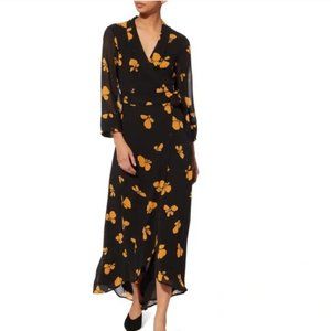 GANNI FAIRFAX GEORGETTE WRAP DRESS